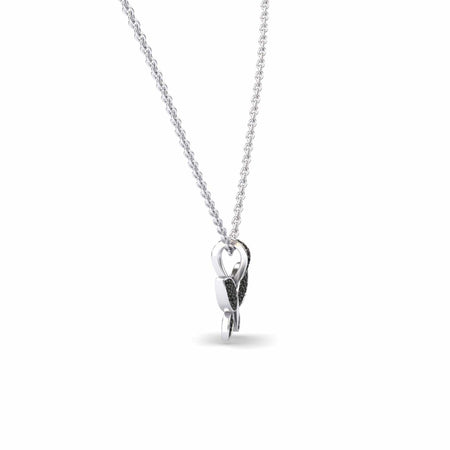 Black Diamond Pave Butterfly Necklace - Charlotte