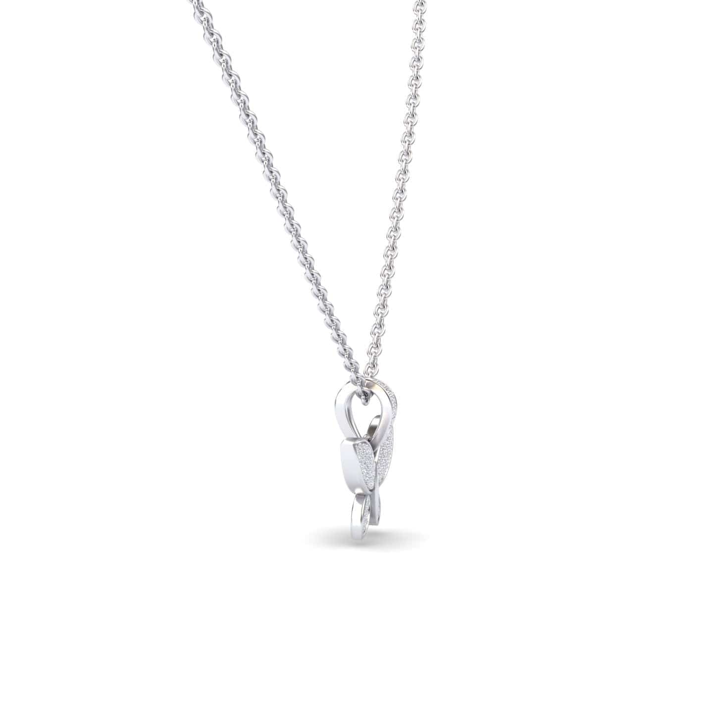 White Diamond Pave Butterfly Necklace - Charlotte