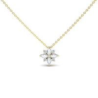 White Diamond Flower Necklace - Keira