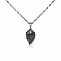 Black Diamond Leaf Necklace - Puja