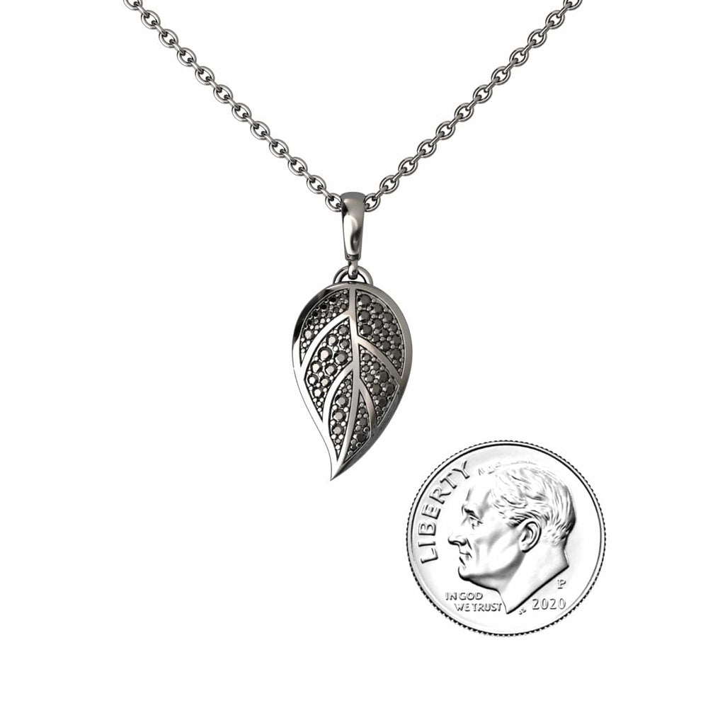 Black Diamond Leaf Necklace - Puja