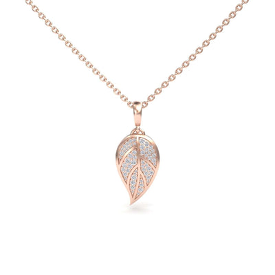 White Diamond Leaf Necklace