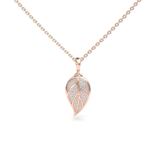 White Diamond Leaf Necklace - Puja
