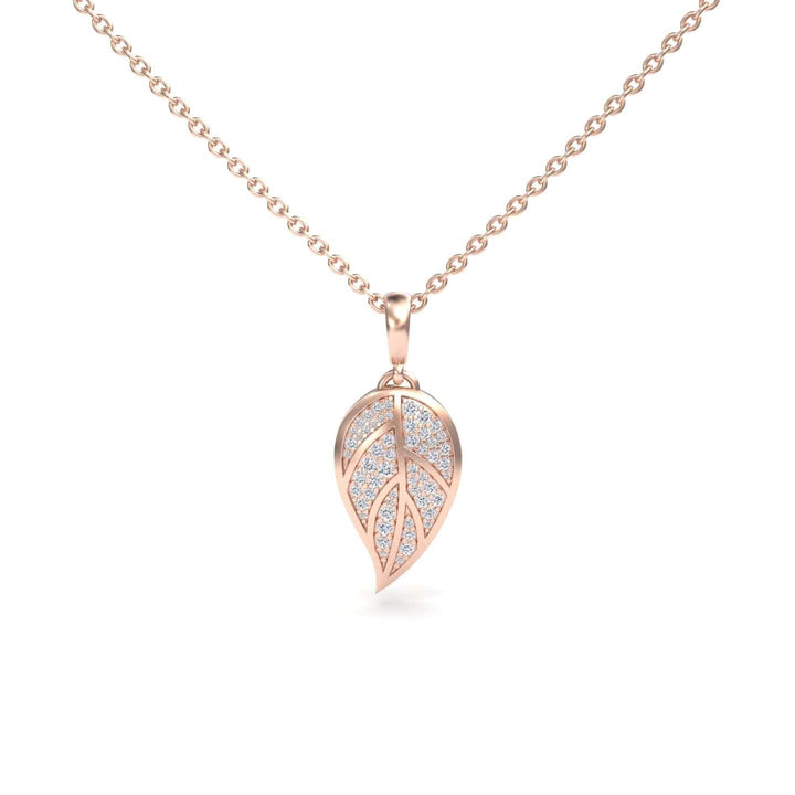 White Diamond Leaf Necklace - Puja