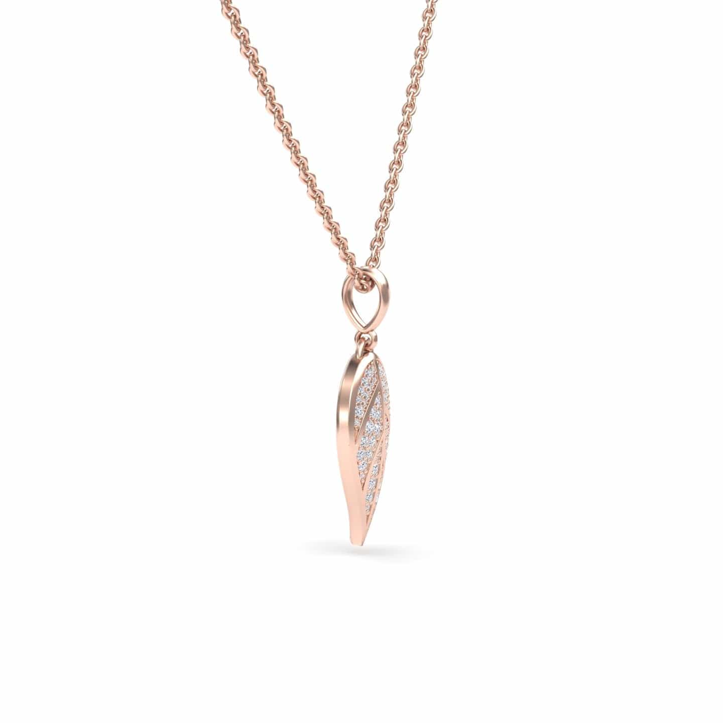 White Diamond Leaf Necklace - Puja