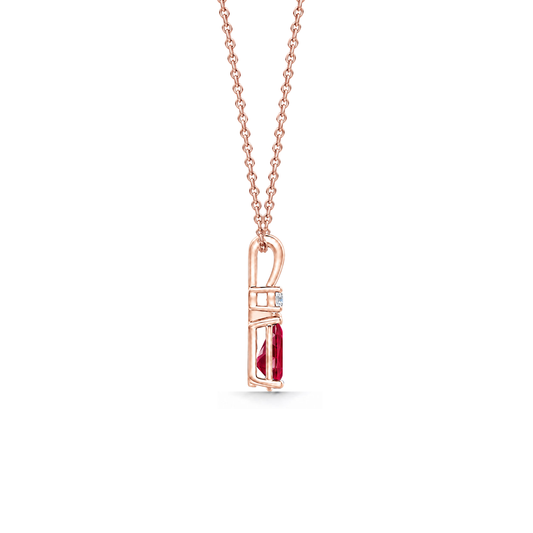 Ruby Good & Diamond Teardrop V-Bale Necklace - Avery