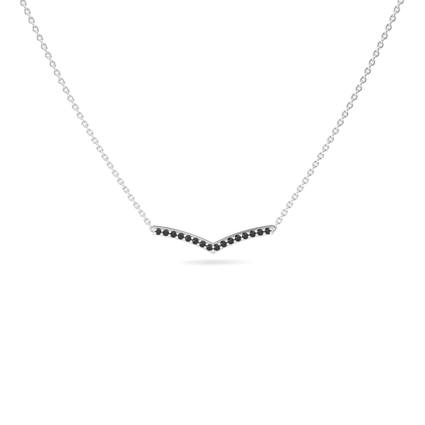 Black Diamond Chevron Bar Necklace - Samara