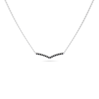 Black Diamond Chevron Bar Necklace