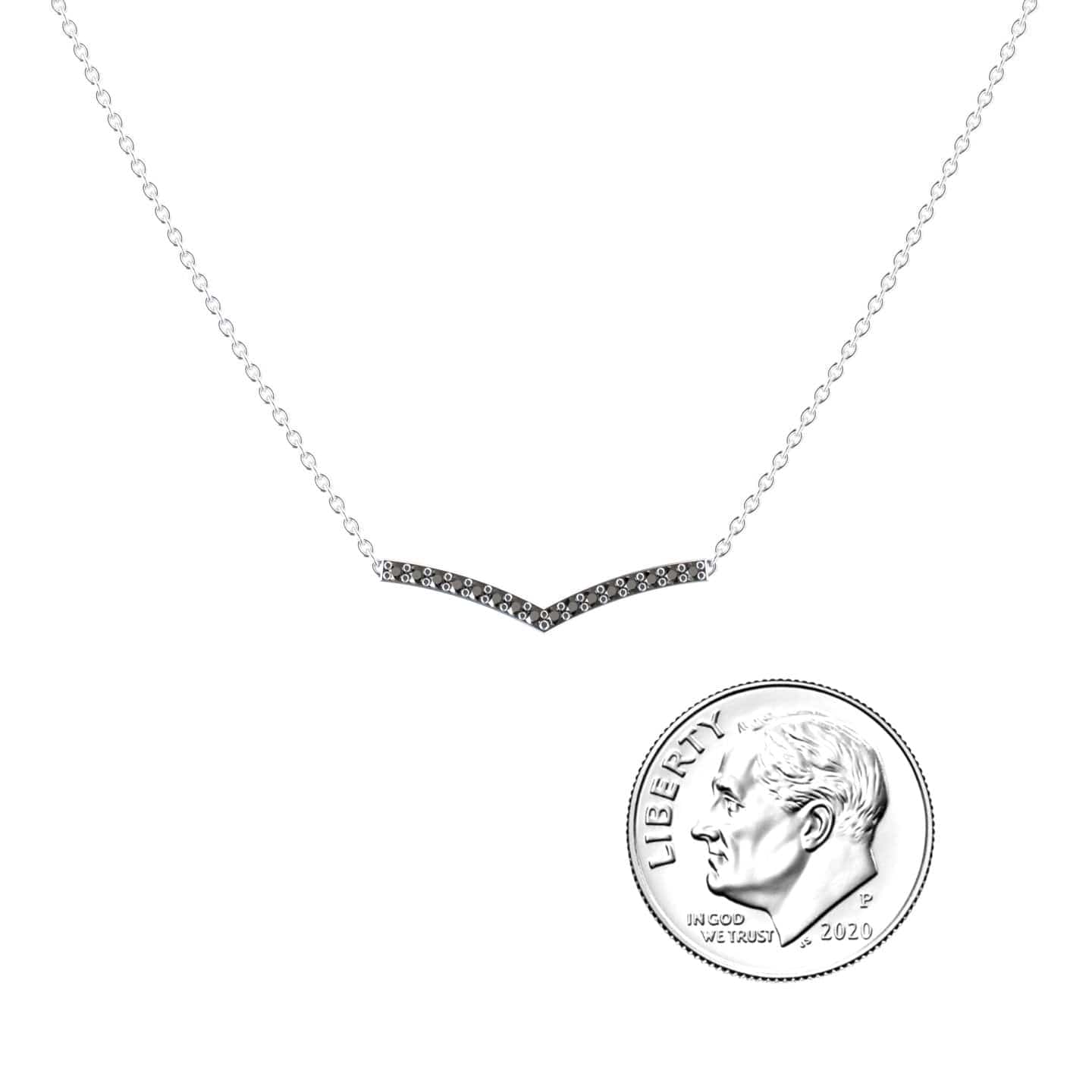 Black Diamond Chevron Bar Necklace - Samara