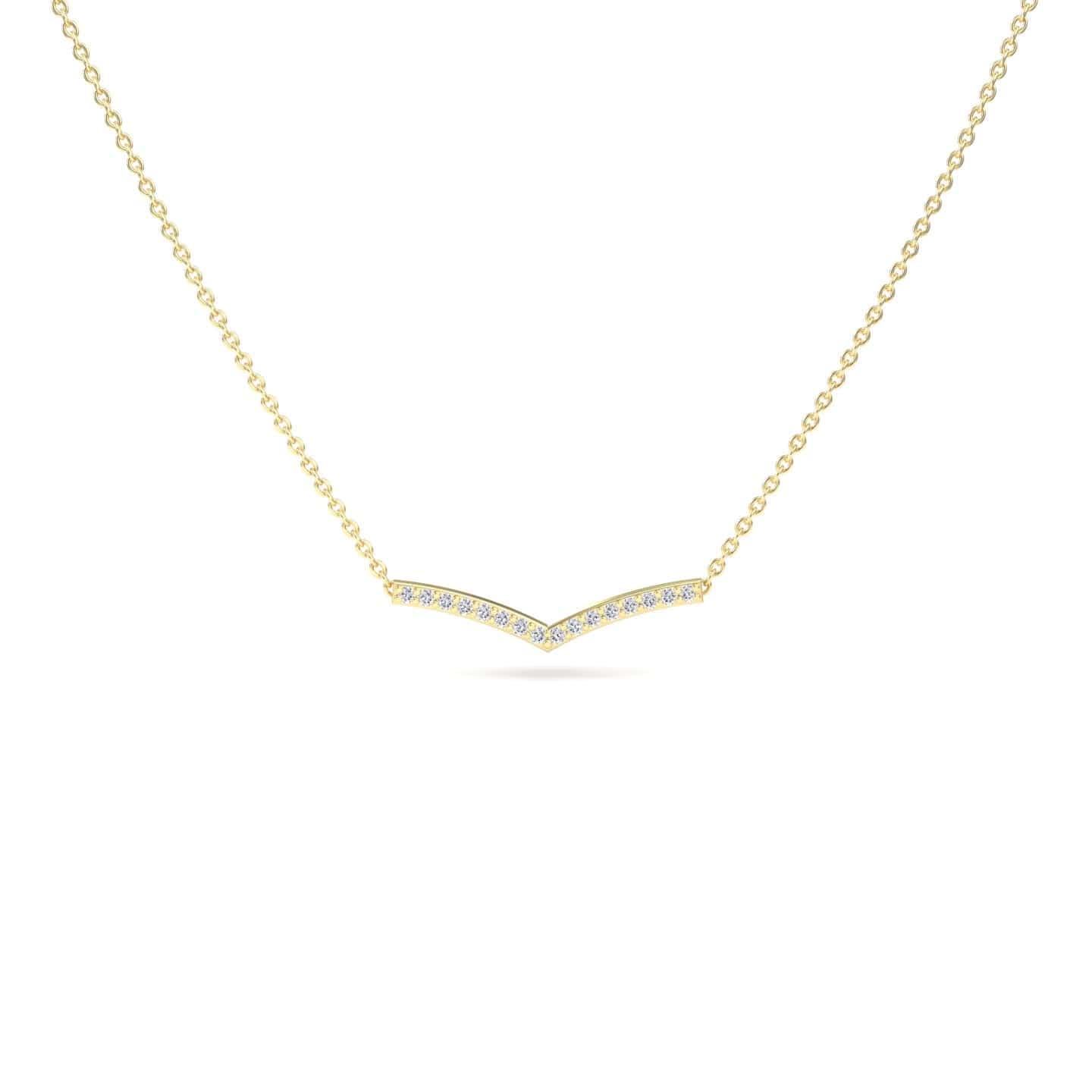 White Diamond Chevron Bar Necklace - Samara