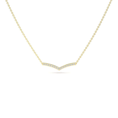 White Diamond Chevron Bar Necklace