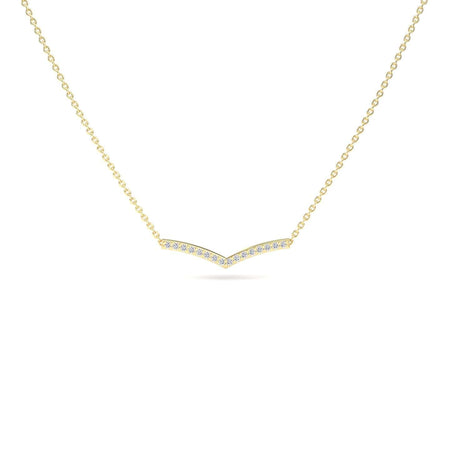 White Diamond Chevron Bar Necklace - Samara