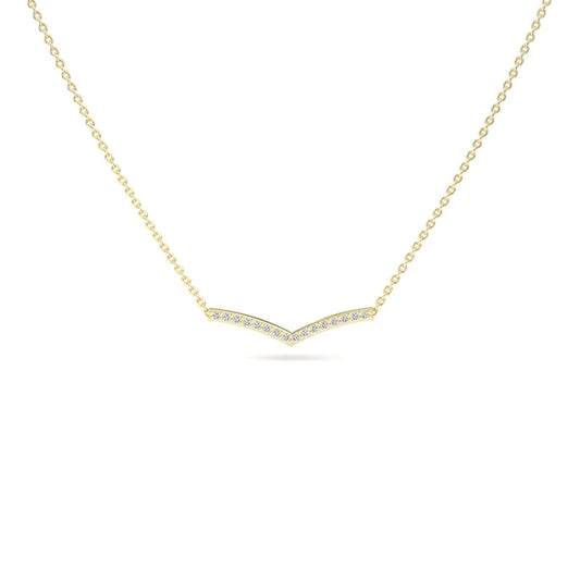 White Diamond Chevron Bar Necklace - Samara