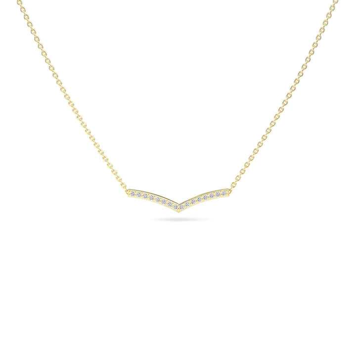 White Diamond Chevron Bar Necklace - Samara