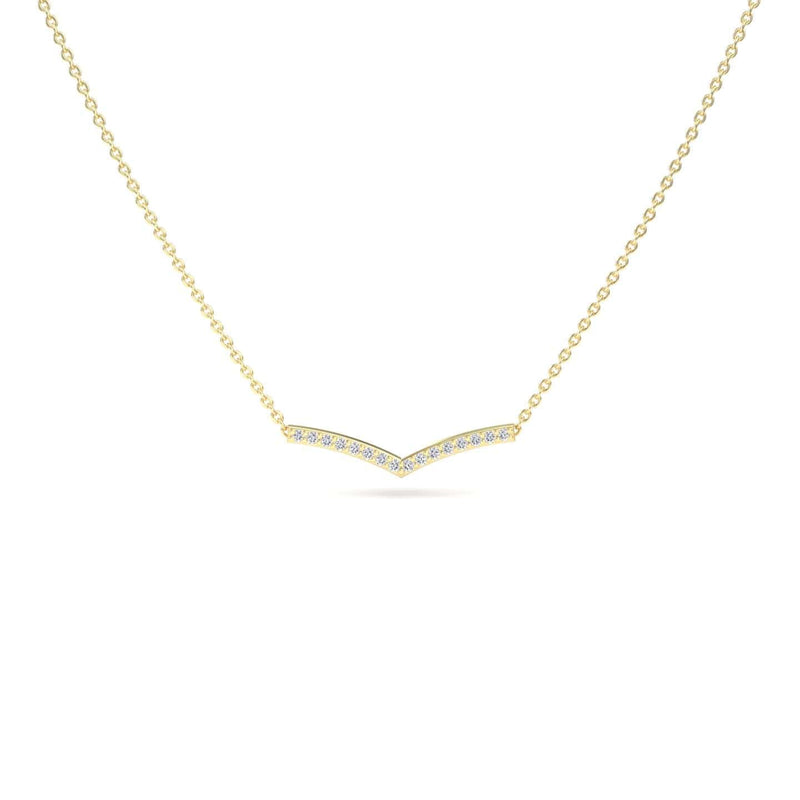White Diamond Chevron Bar Necklace - Samara