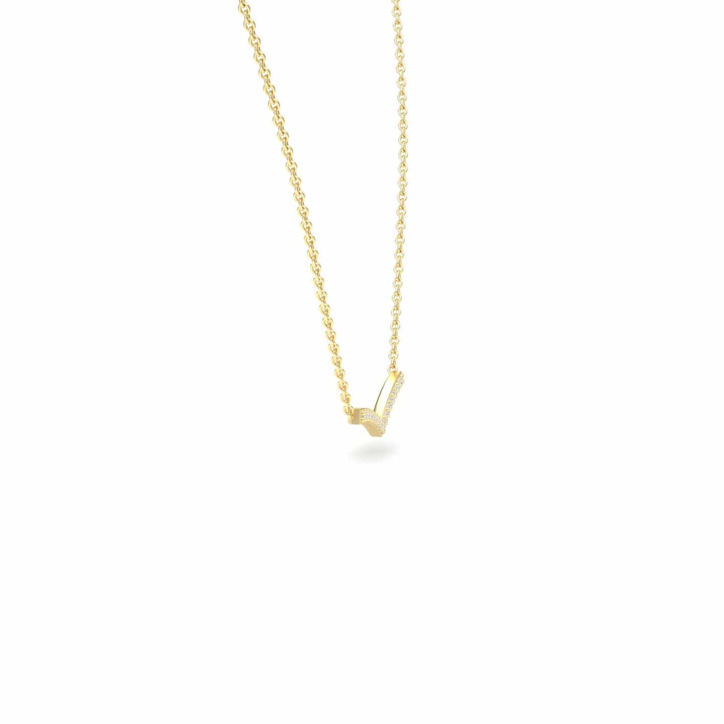 White Diamond Chevron Bar Necklace - Samara