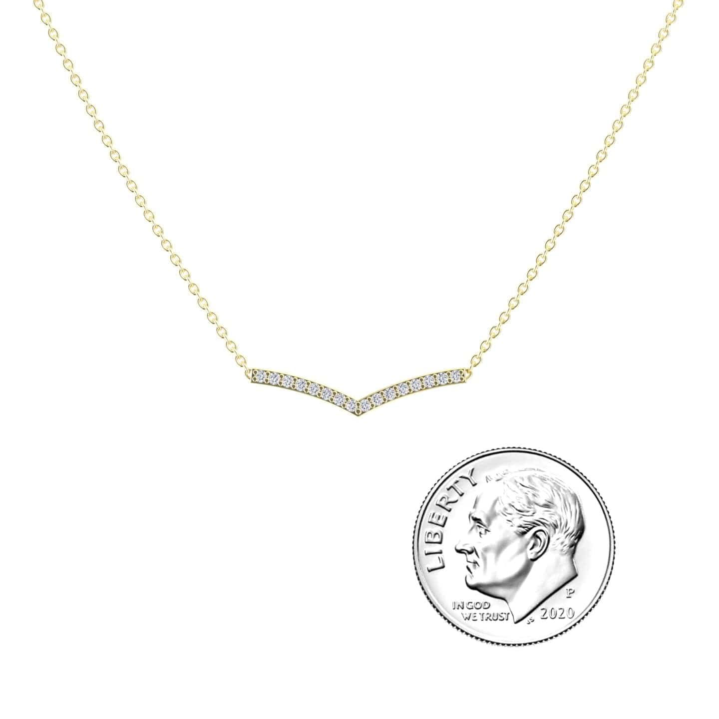 White Diamond Chevron Bar Necklace - Samara