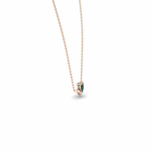 Lab Grown Emerald & Diamond Chevron Necklace - Summer
