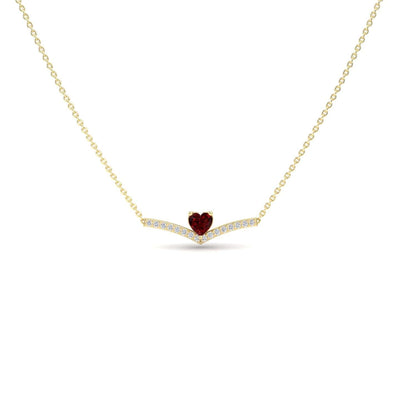 Lab Grown Ruby & Diamond Chevron Necklace
