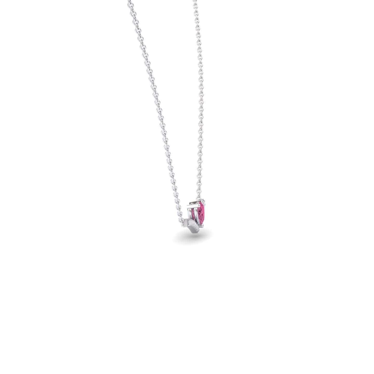 Pink Tourmaline & Diamond Chevron Necklace - Summer