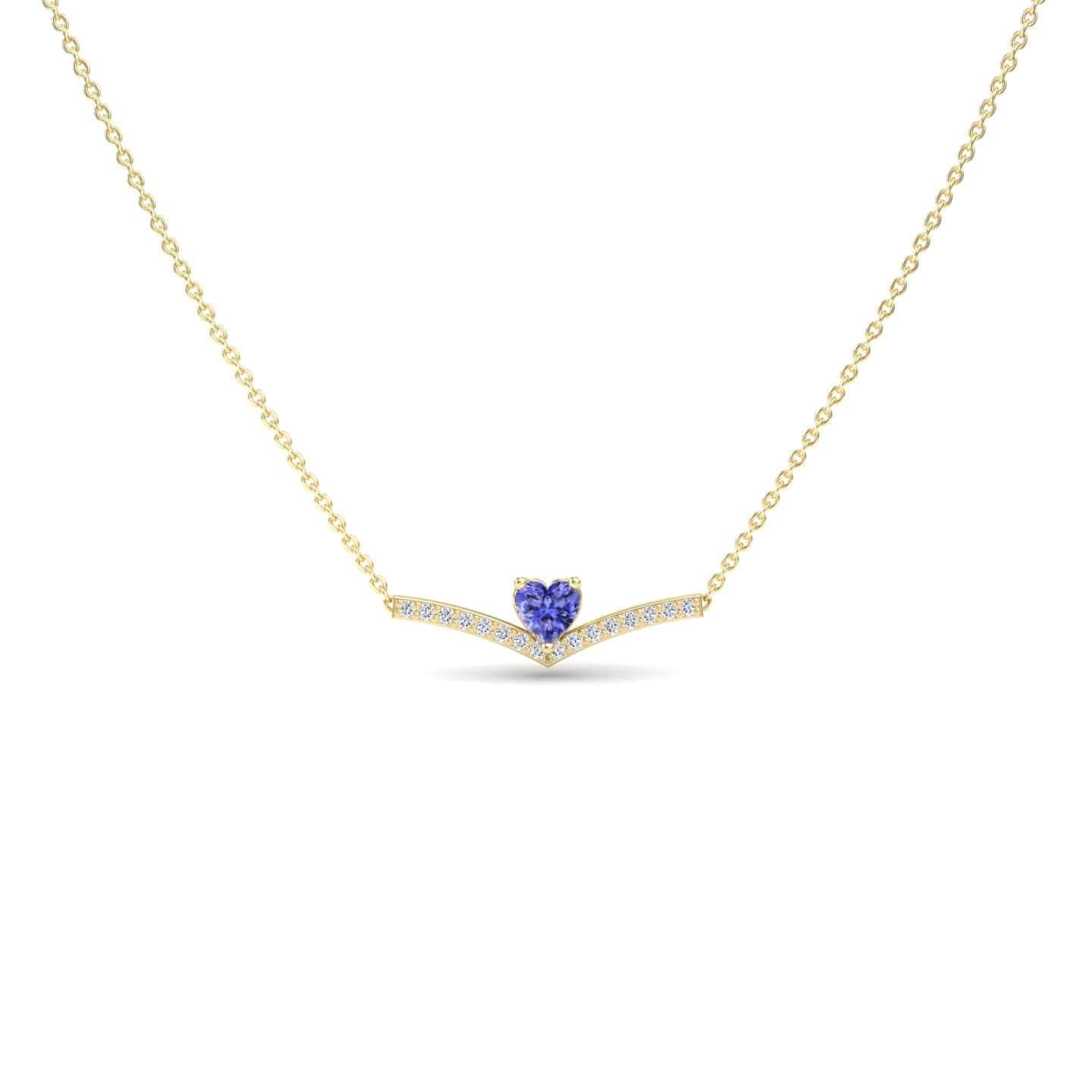 Tanzanite &  Diamond Chevron Necklace - Summer