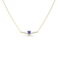 Tanzanite &  Diamond Chevron Necklace - Summer