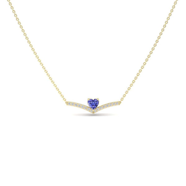 Tanzanite & Diamond Chevron Necklace - Summer
