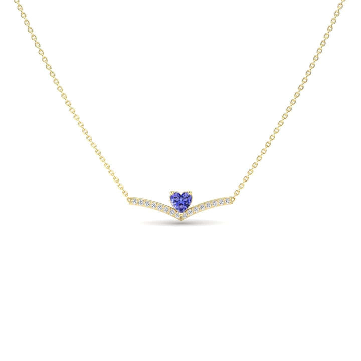 Tanzanite & Diamond Chevron Necklace - Summer