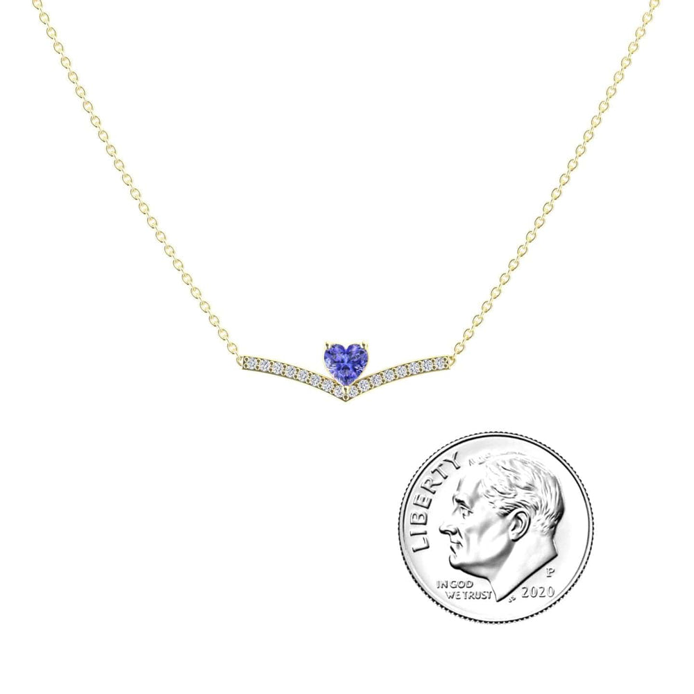 Tanzanite & Diamond Chevron Necklace - Summer