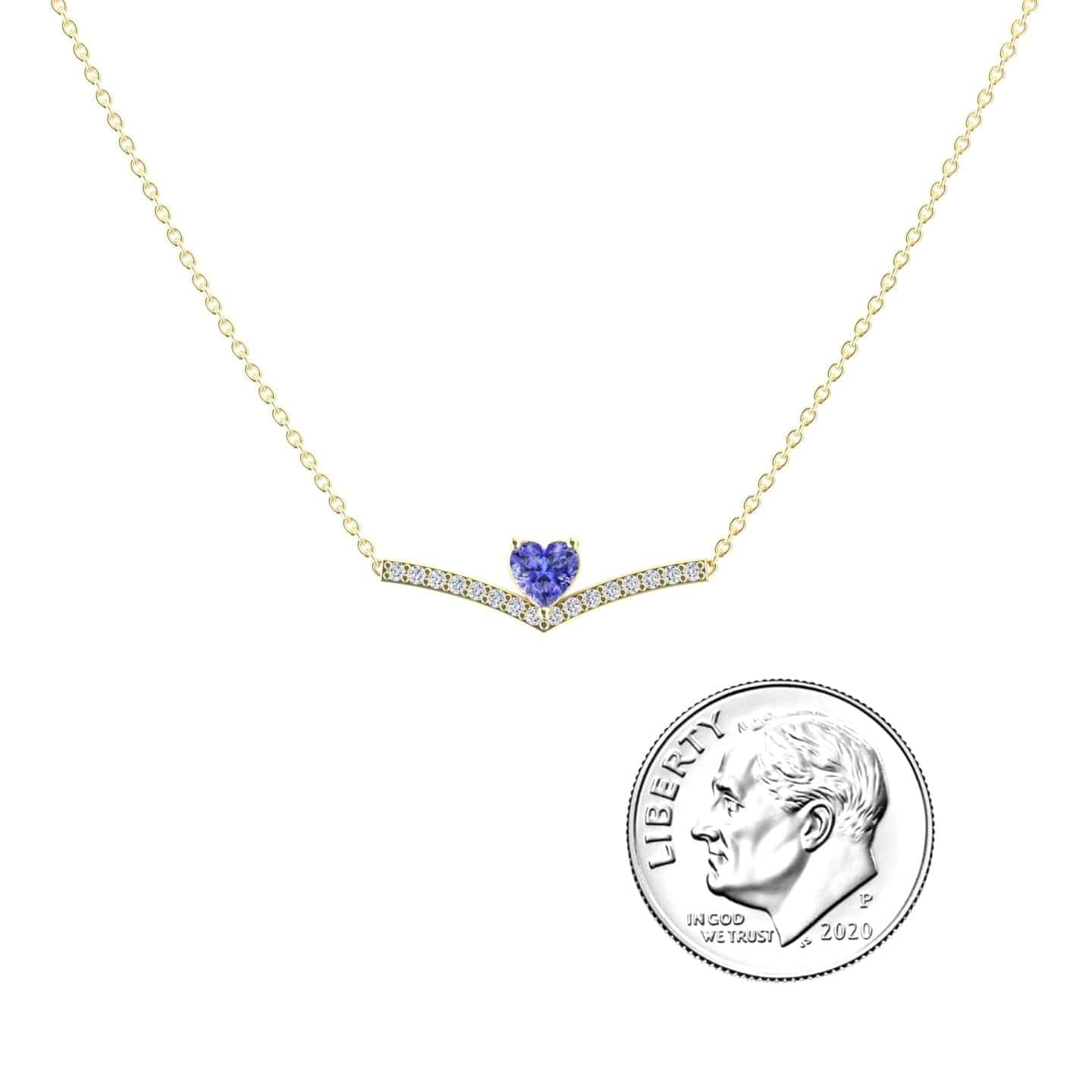 Tanzanite &  Diamond Chevron Necklace - Summer