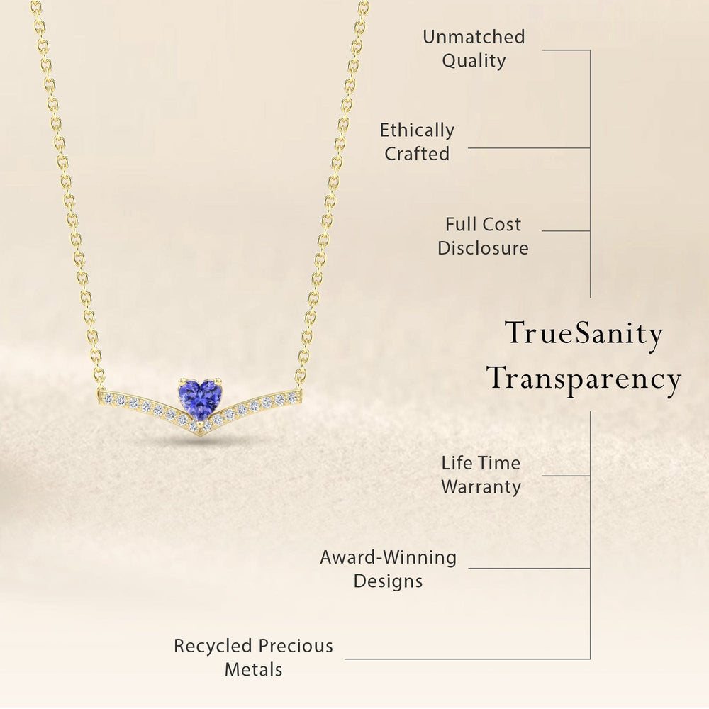 Tanzanite & Diamond Chevron Necklace - Summer