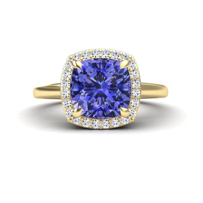 Tanzanite & Diamond Halo Ring