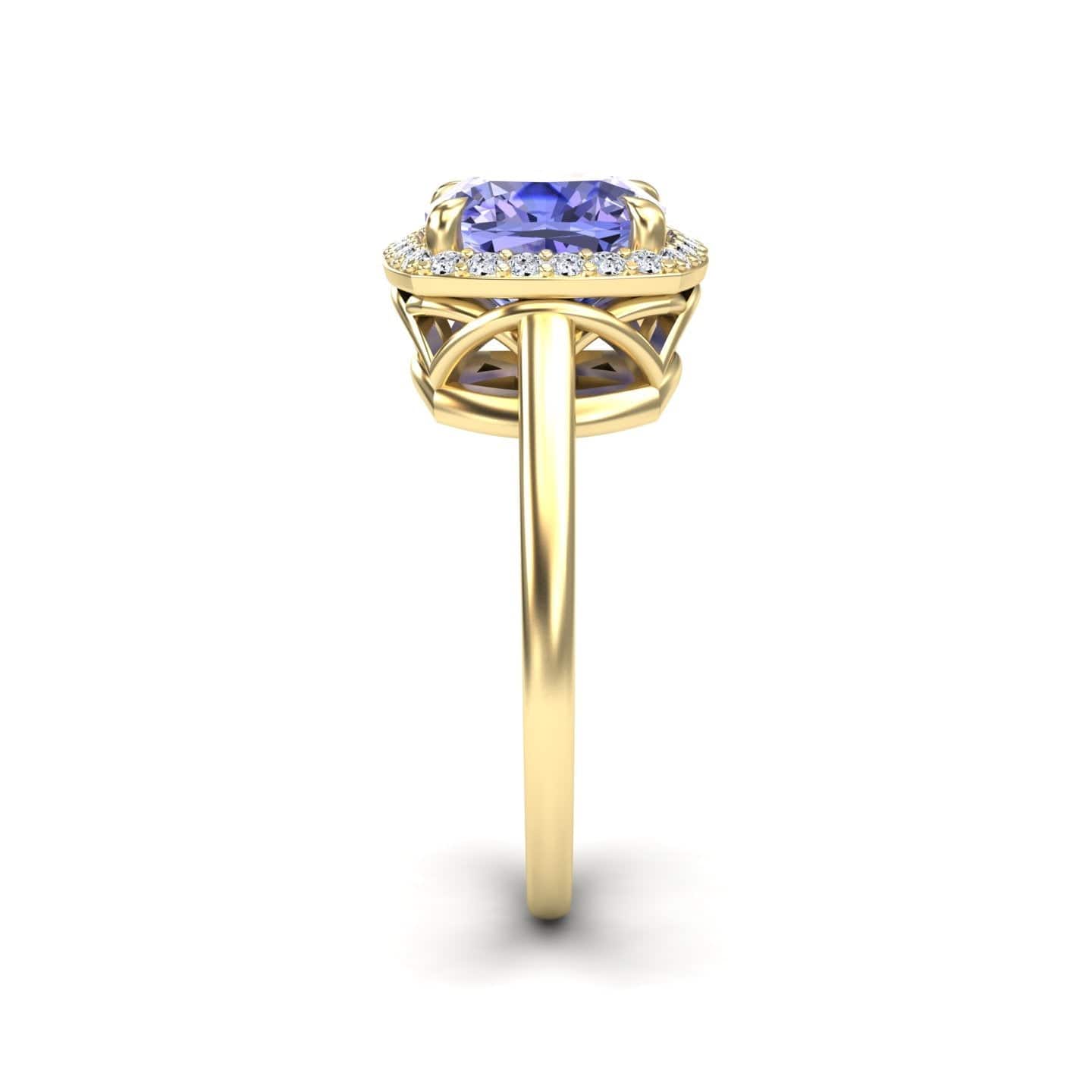 Tanzanite & Diamond Halo Ring - Ziva