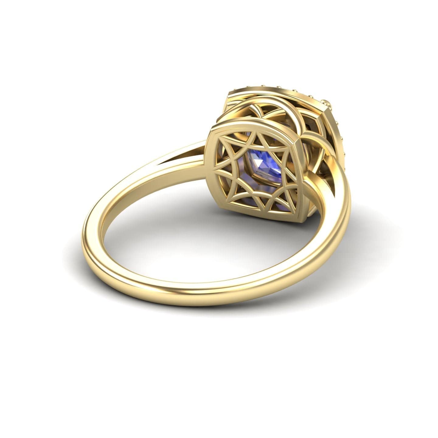 Tanzanite & Diamond Halo Ring - Ziva