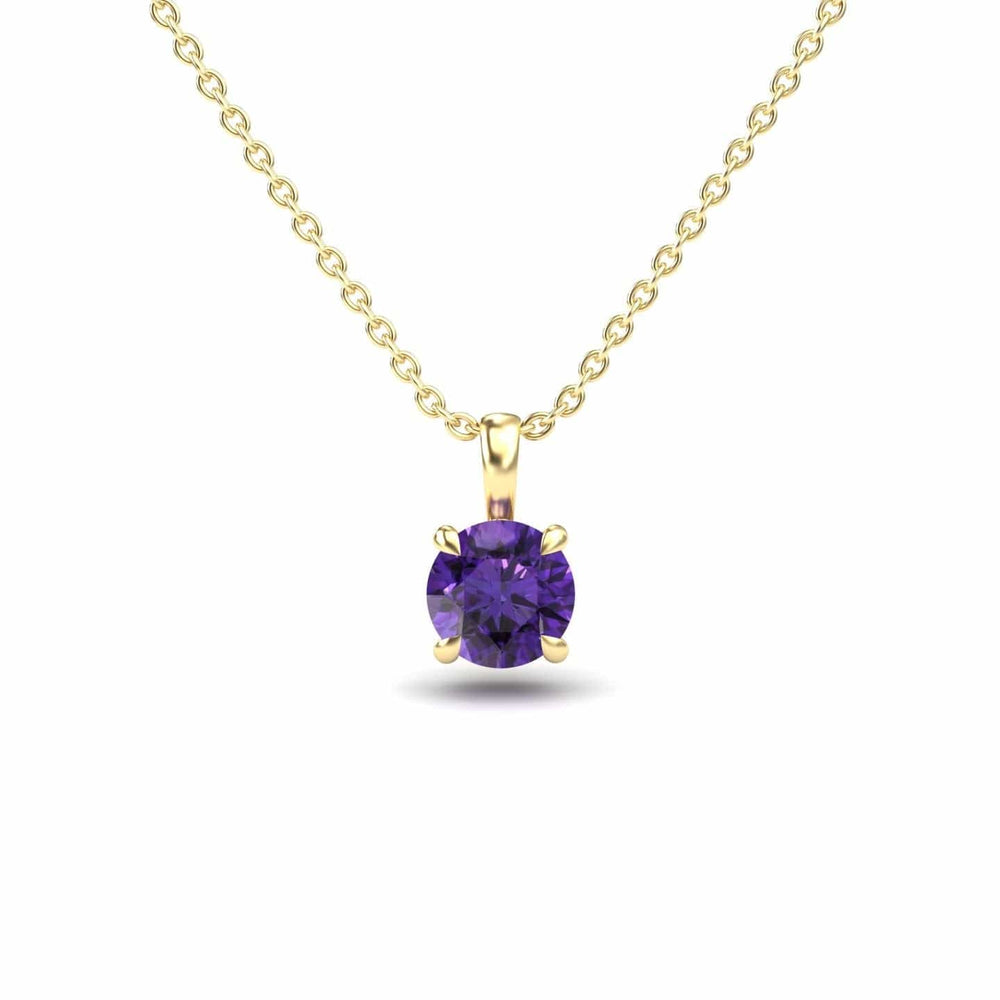 Amethyst Solitaire Necklace - Aaradhya