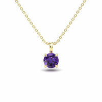 Amethyst Solitaire Necklace - Aaradhya