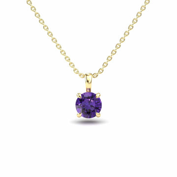 Amethyst Solitaire Necklace - Aaradhya