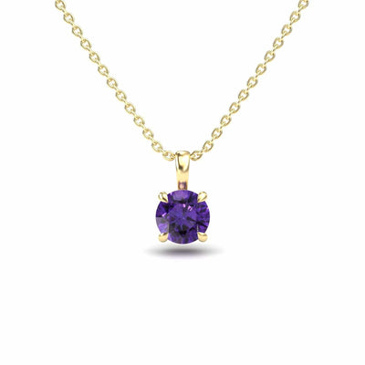 Amethyst Solitaire Necklace
