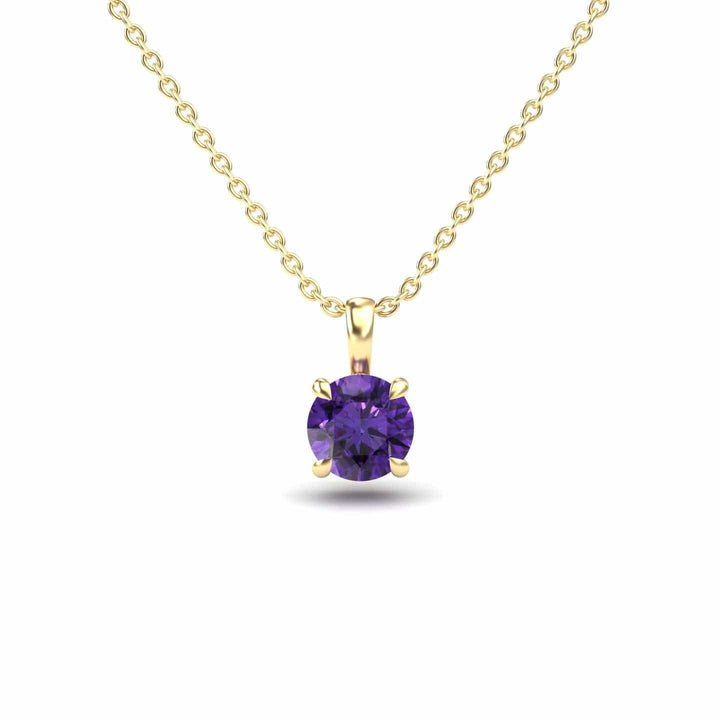 Amethyst Solitaire Necklace - Aaradhya