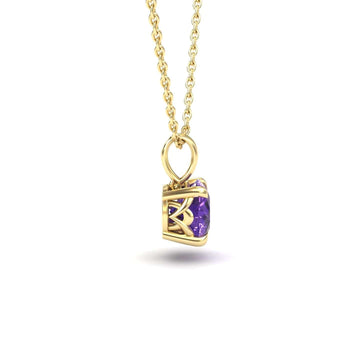 Amethyst Solitaire Necklace - Aaradhya