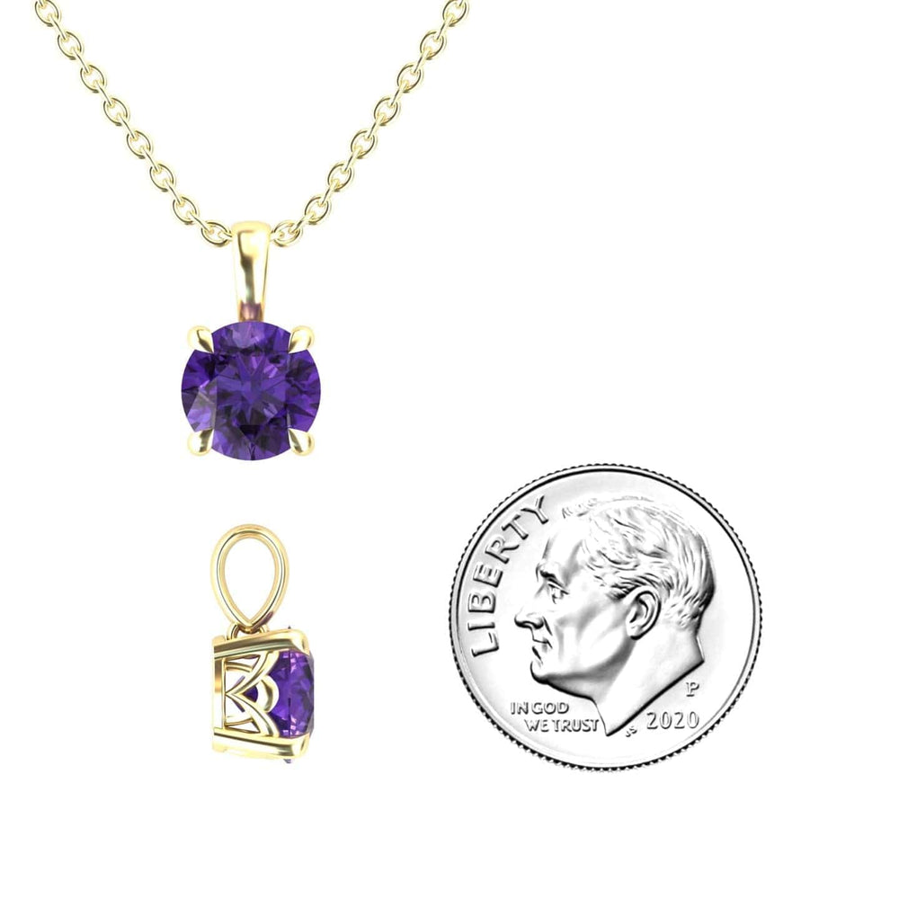 Amethyst Solitaire Necklace - Aaradhya