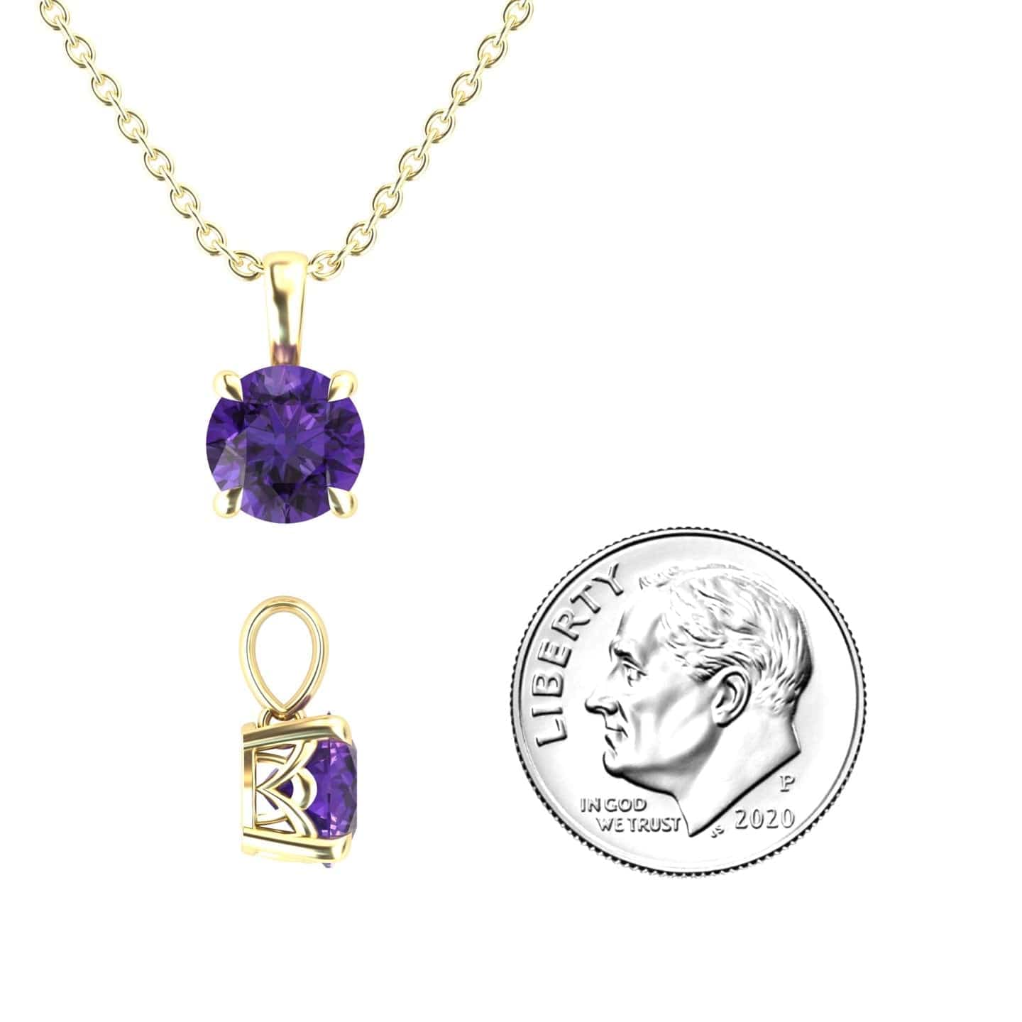 Amethyst Solitaire Necklace - Aaradhya