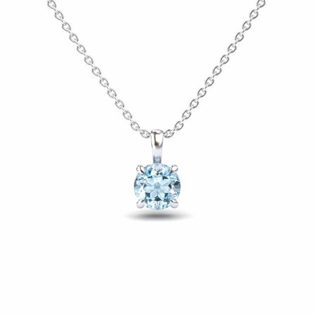 Aquamarine Solitaire Necklace - Aaradhya