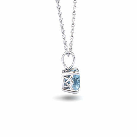Aquamarine Solitaire Necklace - Aaradhya
