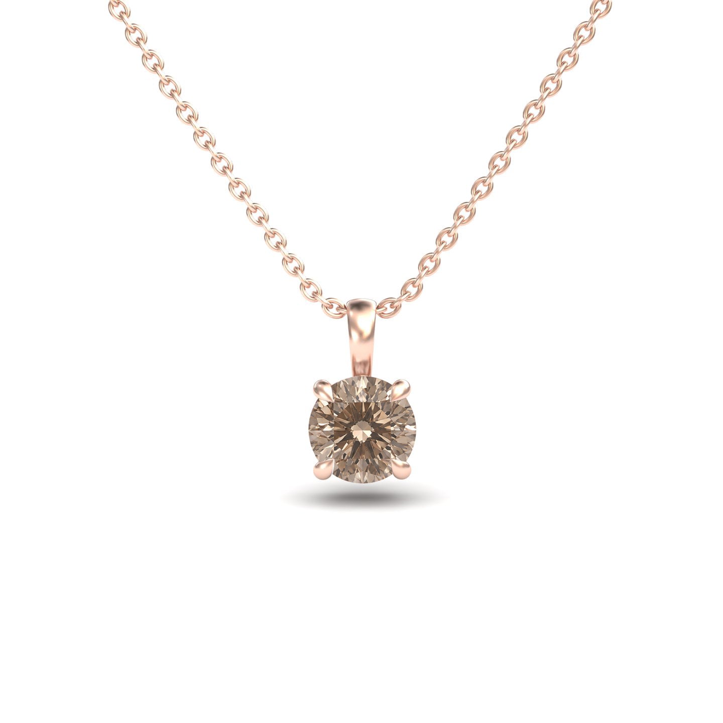 Brown Diamond Solitaire Necklace - Aaradhya