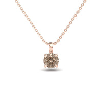 Brown Diamond Solitaire Necklace - Aaradhya