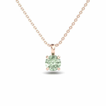 Green Amethyst Solitaire Necklace - Aaradhya