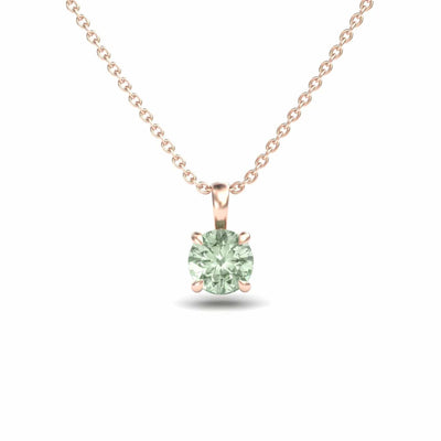 Green Amethyst Solitaire Necklace