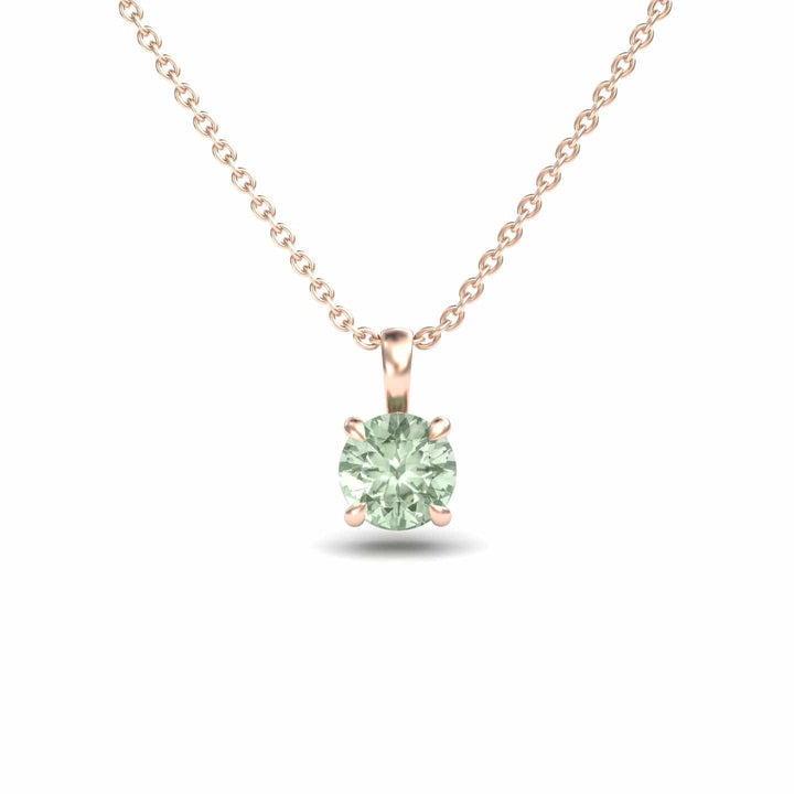 Green Amethyst Solitaire Necklace - Aaradhya