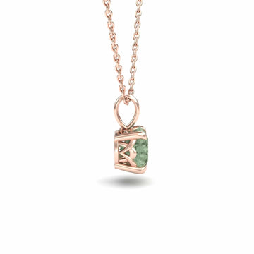 Green Amethyst Solitaire Necklace - Aaradhya